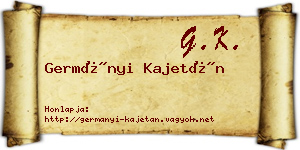 Germányi Kajetán névjegykártya